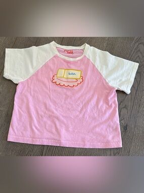 Pigeons Said Please 4year Toddler Raglan Tee with Butter Dish Graphic